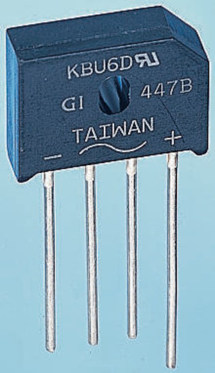 Vishay Bridge Rectifier, 6A, 200V, 4-Pin