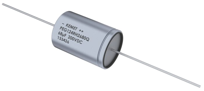KEMET 22μF Aluminium Electrolytic Capacitor 100V dc, Axial, Through Hole - PEG124PB222VQL1