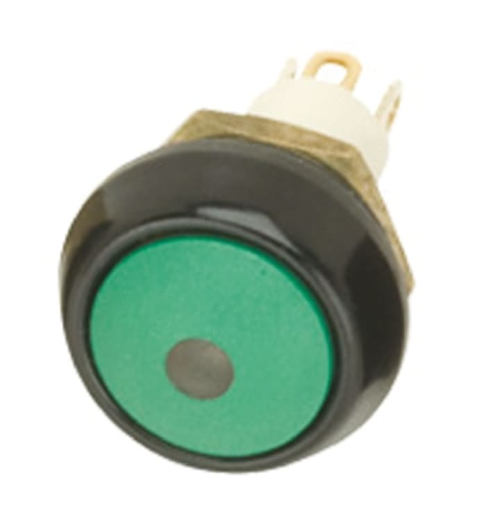 ITW Illuminated Push Button Switch, Momentary, Panel Mount, SPDT, Red LED