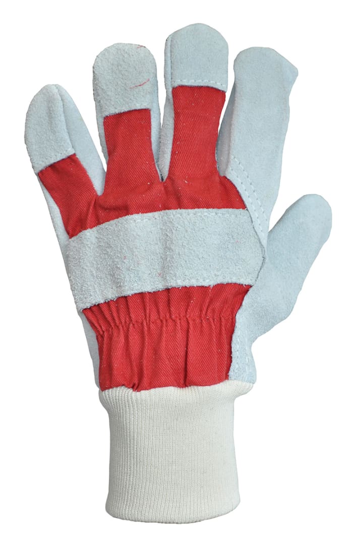 BM Polyco Rigmaster Grey Cotton General Purpose Reusable Gloves, Size 9, Leather Coating