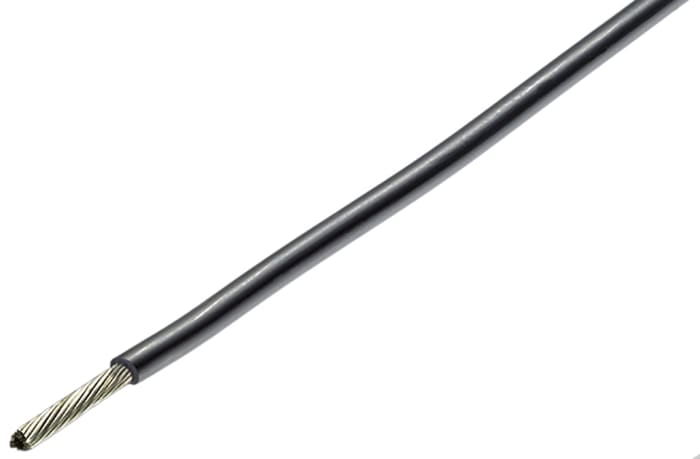 TE Connectivity Black 0.96 mm² Harsh Environment Wire, 18 AWG, 19/30, 100m, Polyalkene Insulation, 44A0111-18-0
