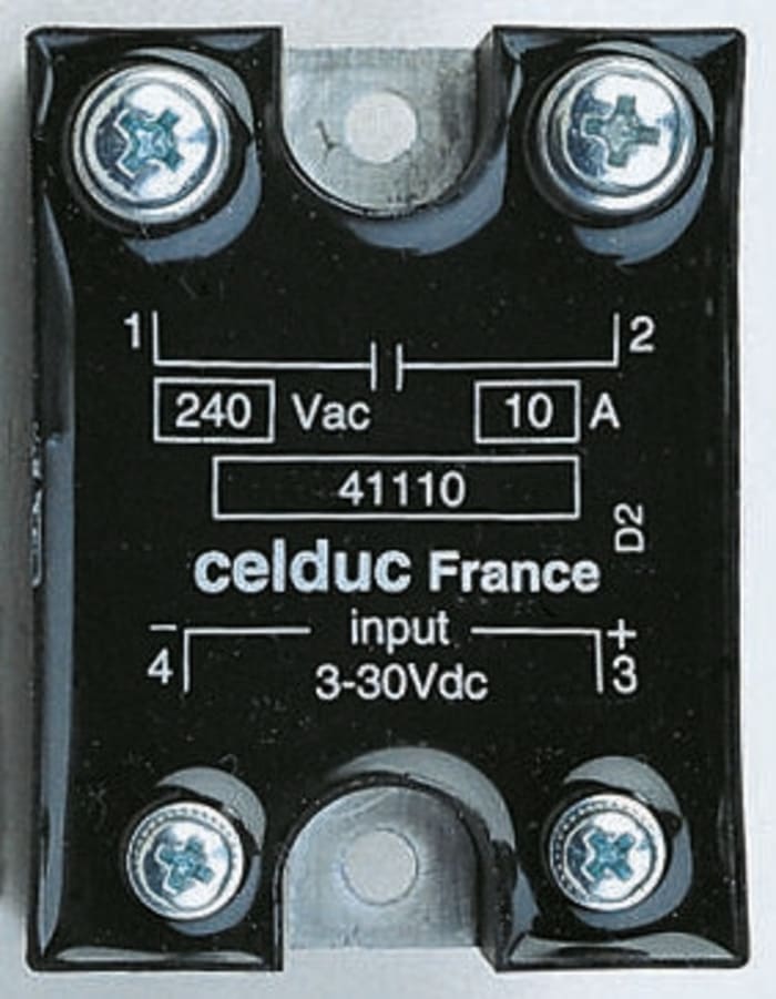 Celduc Solid State Relay, 50 A Load, Chassis Mount, 520 V ac Load, 30 V dc Control