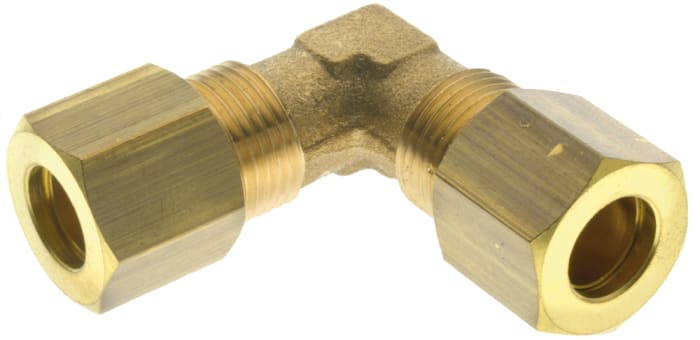 RS PRO Brass Push Fit Fitting Metric Elbow, Female Metric M14 to Female Metric M14