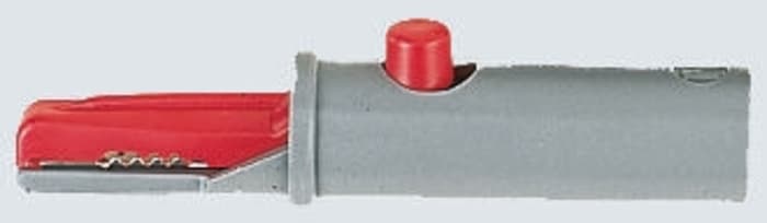 Hirschmann Test & Measurement Dolphin Clip, Brass Contact, 6A, Red