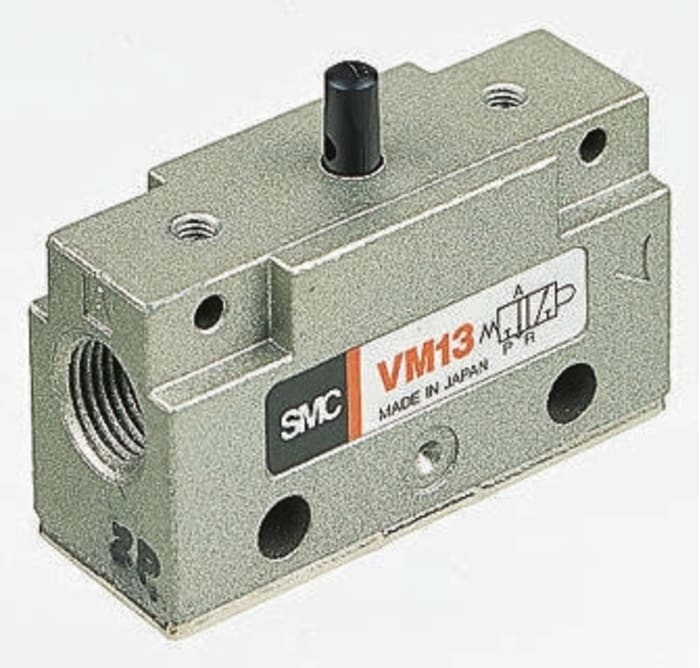 SMC Basic 3/2 Pneumatic Manual Control Valve VM100 Series, G 1/8, 1/8in