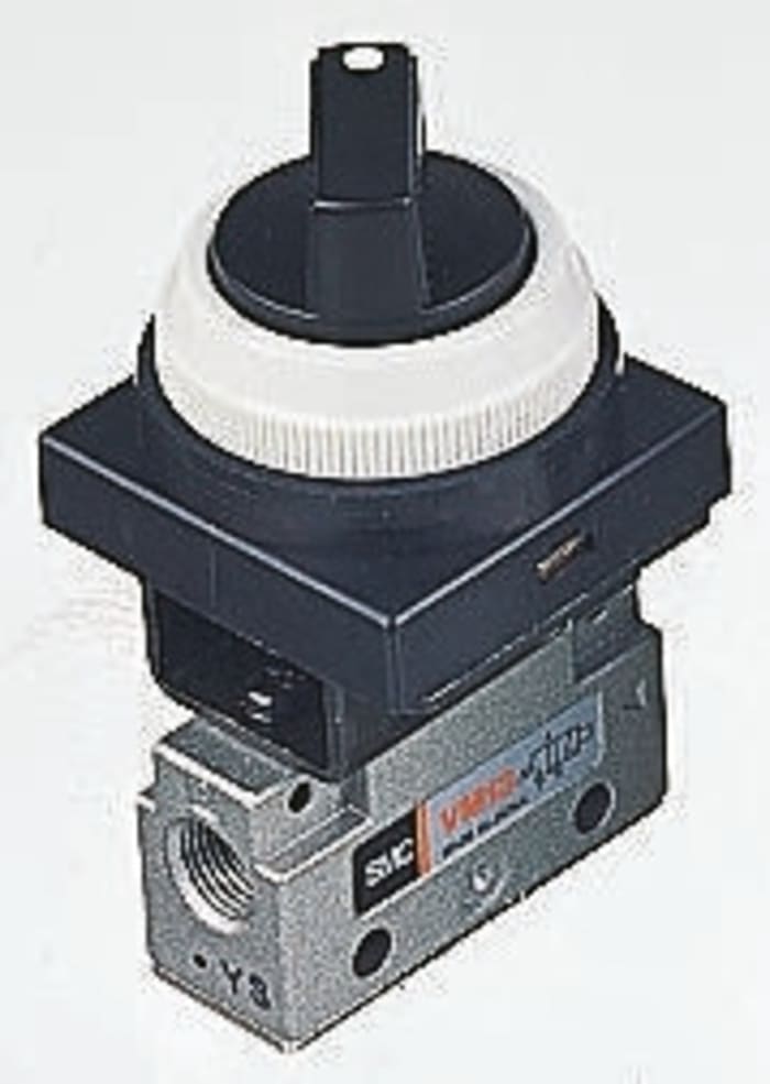SMC Twist Selector 3/2 Pneumatic Manual Control Valve VM100 Series, G 1/8, 1/8in