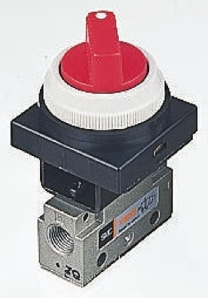SMC Twist Selector 3/2 Pneumatic Manual Control Valve VM100 Series, G 1/8, 1/8in