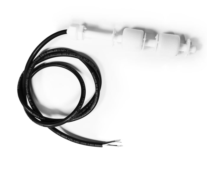 RS PRO Cable Mount Polypropylene Float Switch, Float, 350mm Cable, NO, 200V ac Max, 200V dc Max