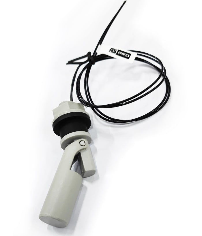 RS PRO Surface Mount Polyphenylene Sulfide Float Switch, Float, 500mm Cable, NO, 300V ac Max, 350V dc Max