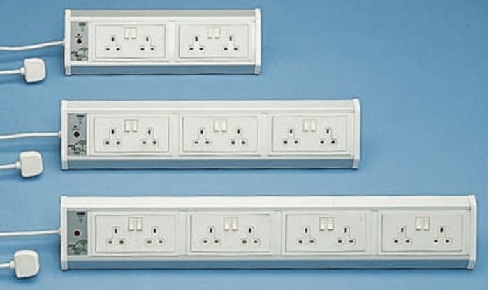Schneider Electric 2m 6 Socket Type G - British Extension Lead, 240 V ac