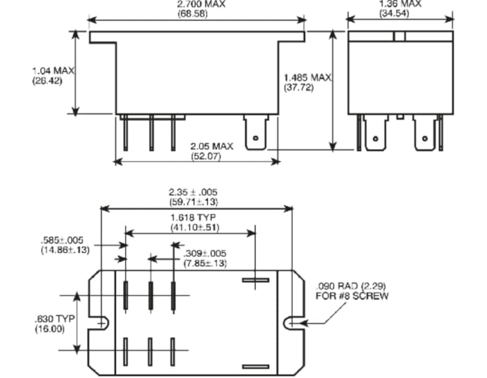 TE Connectivity PCB Mount Non-Latching Relay, 12V dc Coil, 30A Switching Current, DPDT