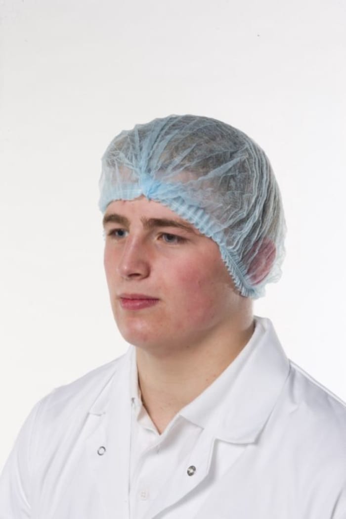 Pro Fit Red Disposable Hair Cap for Food Industry Use, One-Size, Mob Cap Type, Non-Metal Detectable