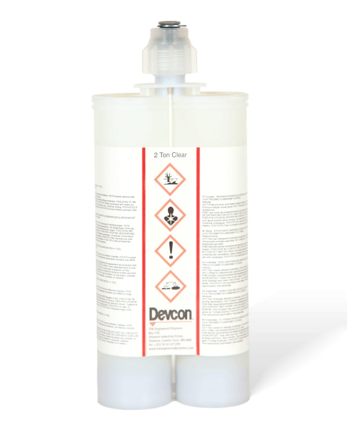 Adhesivo epoxi ITW Devcon 2 Ton, Cartucho doble de 200 ml, curado en 8 h.