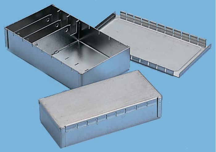 Boitier blindé pour circuit imprimé Teko en Acier plaqué étain, dim. internes 122 x 68 x 28mm