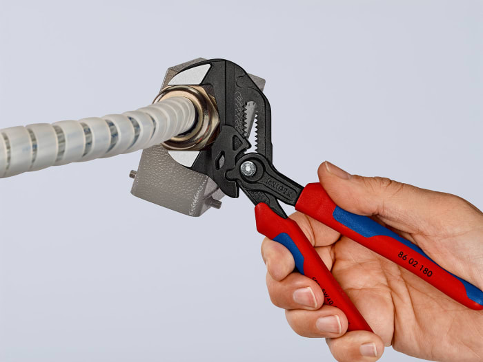 86 02 180 Knipex Knipex Plier Wrench, 180 mm Overall, Angled