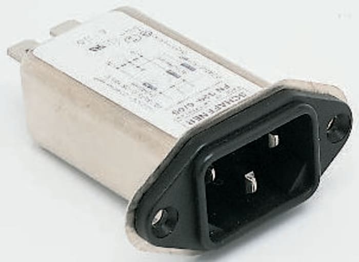 Schaffner 3A, 250 V ac Male Panel Mount IEC Filter FN 329-3/05, Faston