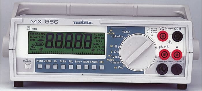 Metrix MX 553 Bench LCD Digital Multimeter, True RMS, 10A ac Max, 10A dc Max, 1000V ac Max