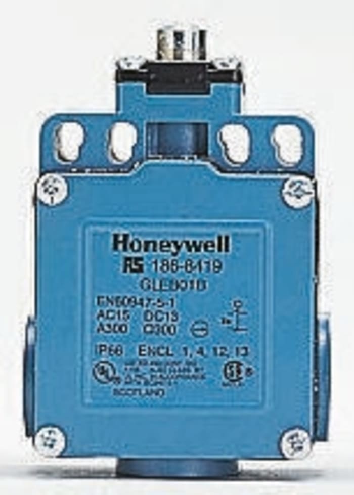 Honeywell GLE Series Plunger Limit Switch, NO/NC, IP67, SPDT, Die Cast Zinc Housing, 50V ac Max, 100mA Max