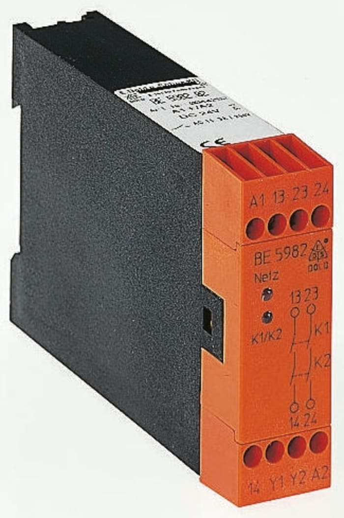 Dold Single-Channel Emergency Stop Safety Relay, 24V dc, 2 Safety Contacts