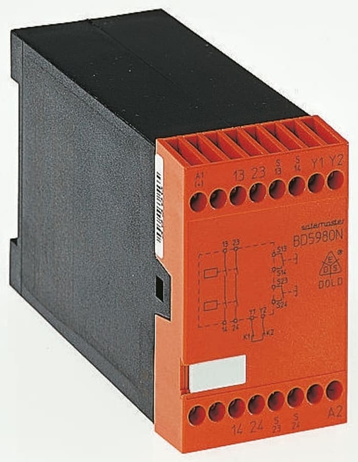 Dold Safemaster BD 5980N Two Hand Control Safety Relay, 24V dc, Dual-Channel, 2 Safety Contacts