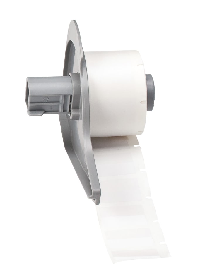 Brady B-417 Black on White, Transparent Label Printer Label, 25.40 mm Width