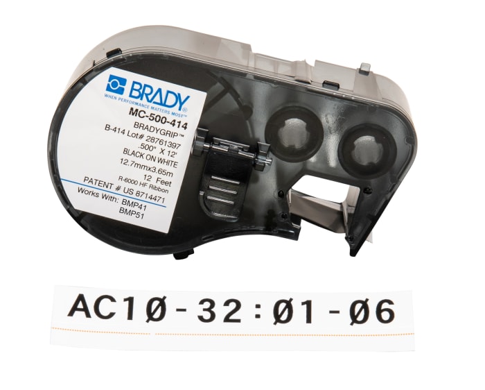 Étiquette Brady x 12,70 mm Noir sur Blanc