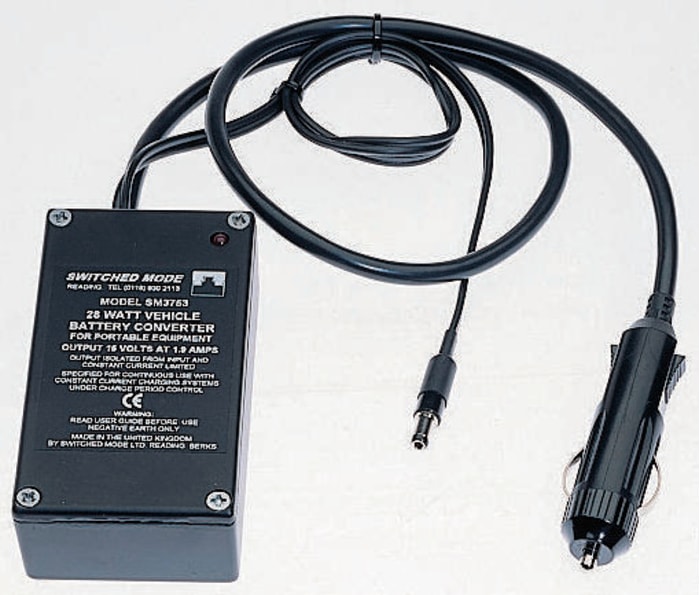 Custom Power Design Laptop Car Charger, 12V dc Input, 18V dc Output Plug In, 2A