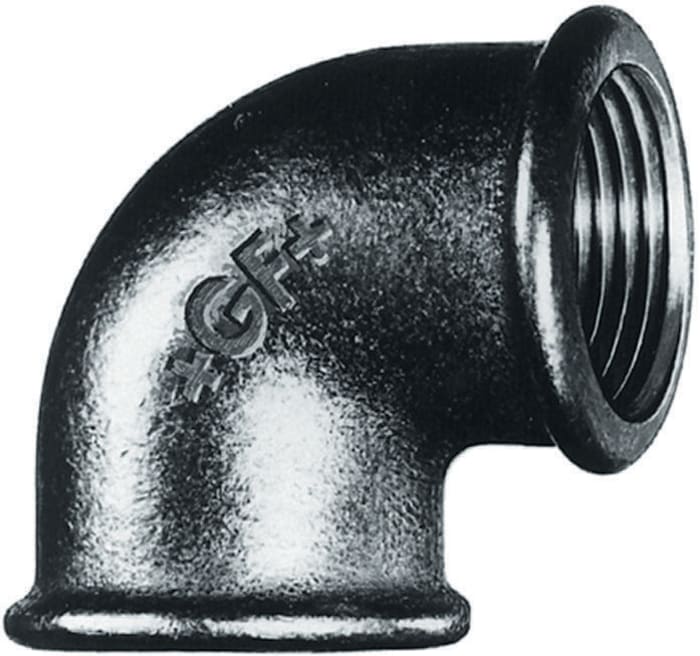 Georg Fischer Galvanised Malleable Iron Fitting, 90° Elbow, Female BSPP 1/4in to Female BSPP 1/4in