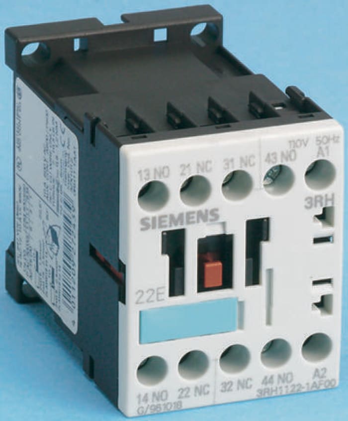 Siemens 3RH1 Overload Relay 4NO, 10 A Contact Rating, 110 V dc, Sirius Classic