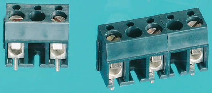APEM AK100 Series PCB Terminal Block, 3-Contact, 10mm Pitch, Through Hole Mount, 1-Row, Screw Termination