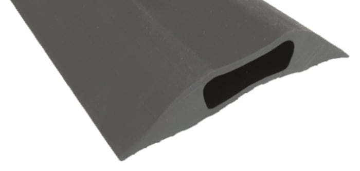 RS PRO 9m Grey Cable Cover in Rubber, 30mm Inside dia.