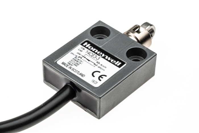 Honeywell 14CE Series Plunger Limit Switch, NO/NC, IP65, IP66, IP67, IP68, SPDT, Die Cast Zinc Housing, 250V ac Max, 5A