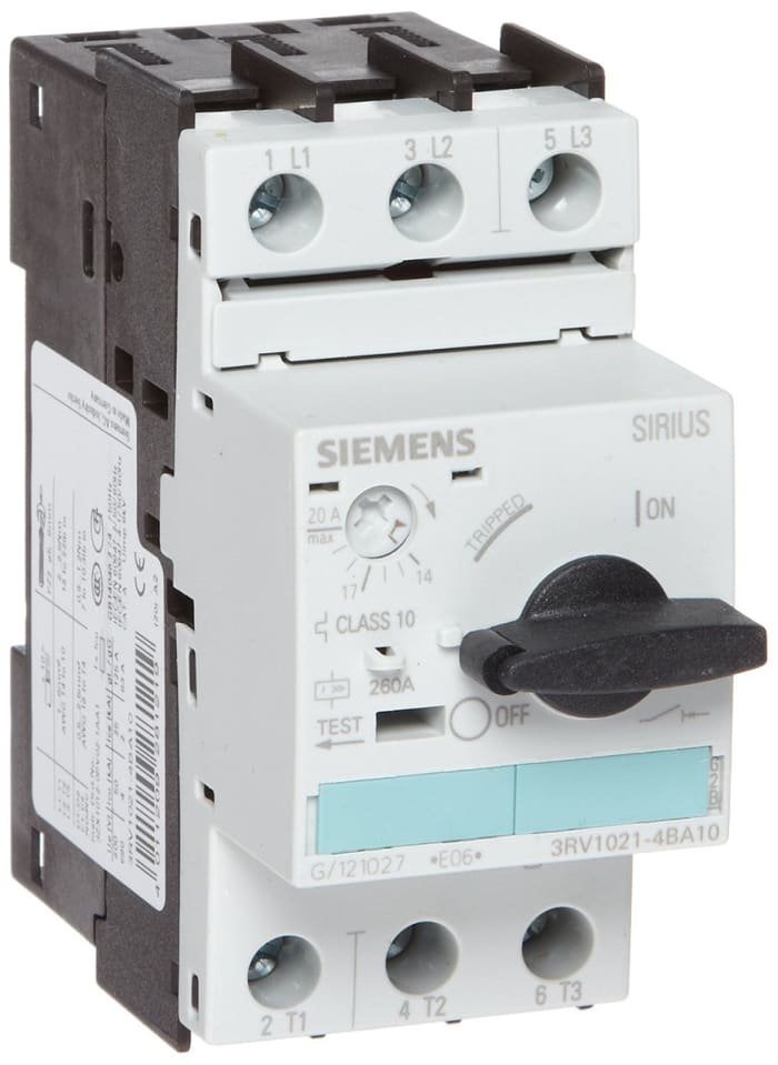 Disyuntor de protección de motor Siemens 14 → 20 A 3P, 50 kA, 690 V, Sirius Innovation, Serie 3RV1