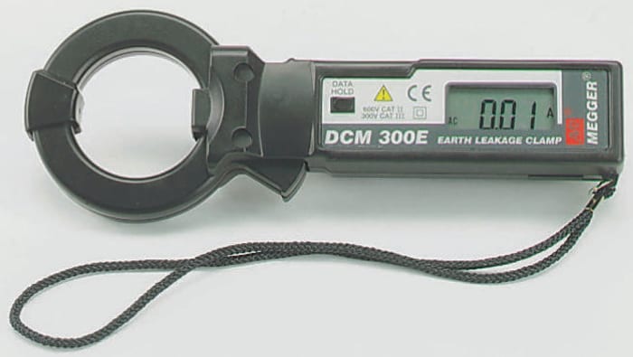 Megger DCM300E Clamp Meter, Max Current 300A ac CAT II 600 V, CAT III 500 V