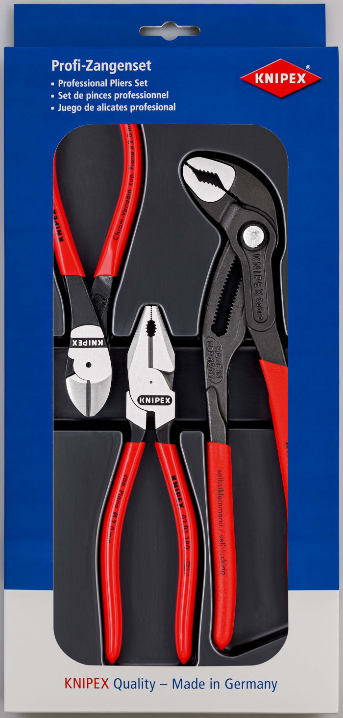 Knipex 3-Piece Plier Set, 175 mm Overall