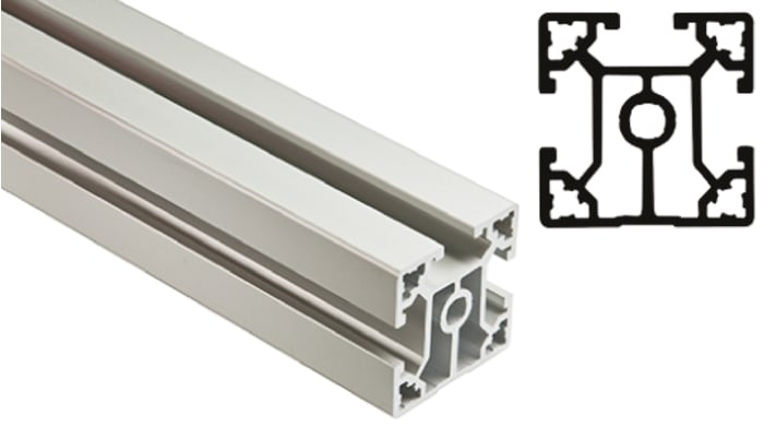 FlexLink Silver Aluminium Profile Strut, 44 x 44 mm, 11mm Groove, 2000mm Length, Series XC