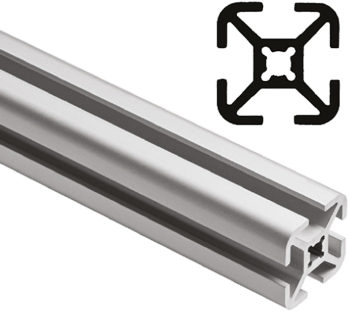 FlexLink Silver Aluminium Profile Strut, 22 x 22 mm, 5.6mm Groove, 3000mm Length, Series XD