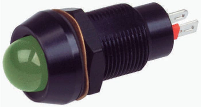 Marl Red Panel Mount Indicator, 2V dc, 12.7mm Mounting Hole Size, Solder Tab Termination