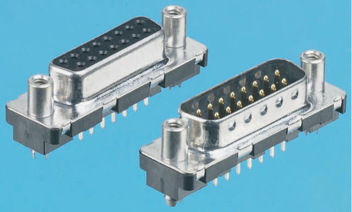 Connecteur Sub-D CI Mâle Amphenol ICC 15 voies Traversant Droit