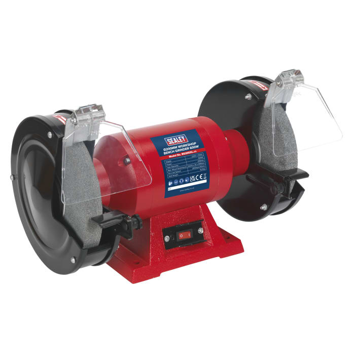 Esmeriladora de banco Jack Sealey BG200XL, rueda amolar 200mm, diám. int. 16mm, 230V, 560W, enchufe UK