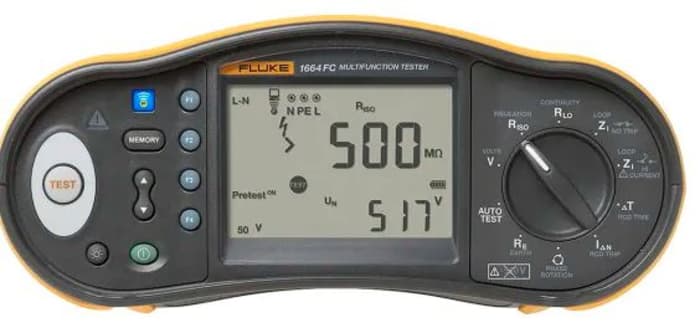Fluke 1664 UK FTT Electrical Installation Tester Bundle, 50V