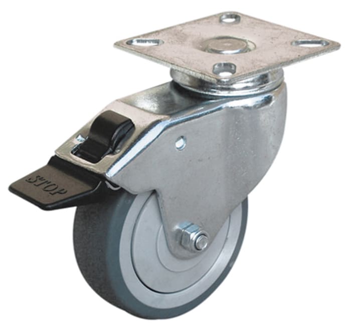Guitel Hervieu Braked Swivel Castor Wheel, 40kg Capacity, 50mm Wheel