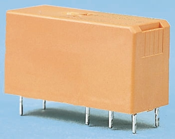 TE Connectivity PCB Mount Latching Relay, 12V dc Coil, DPDT