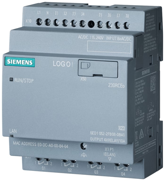 Siemens SIPLUS LOGO Series Logic Module for Use with SIPLUS LOGO, Relay Output, 8-Input, Digital Input