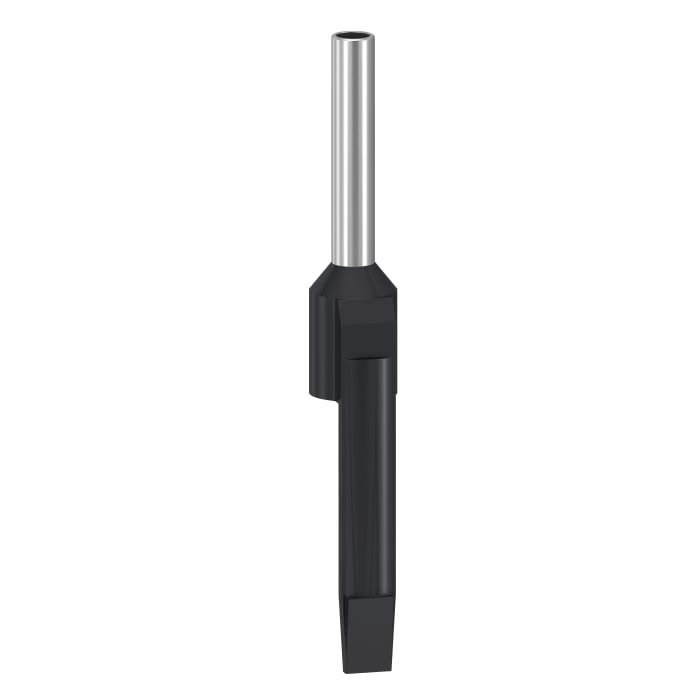 Schneider Electric, DZ5CA Insulated Crimp Bootlace Ferrule, 8mm Pin Length, 2mm Pin Diameter, 1.5mm² Wire Size, Black