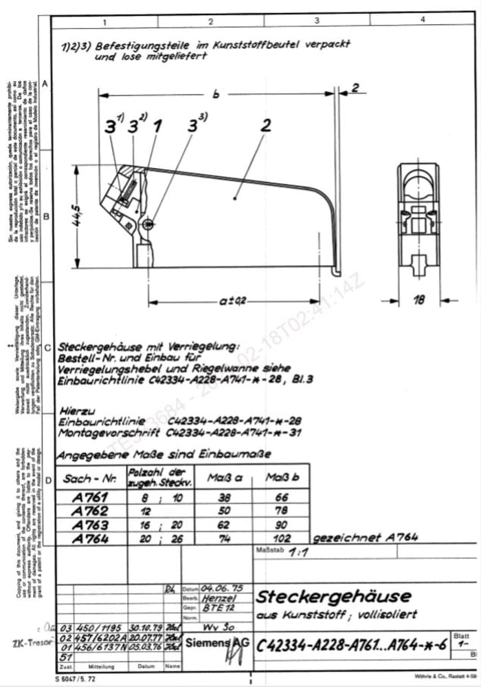 Boitier de connecteur Mâle, Droit, Montage sur câble, série DIN41622