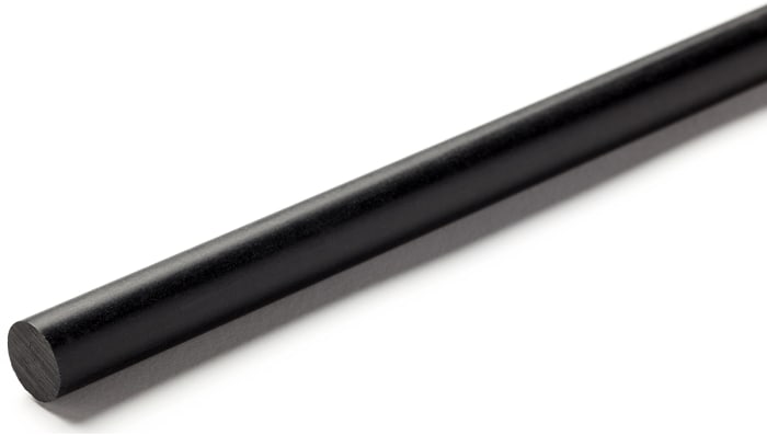 RS PRO Black Nylon Rod, 1m x 12.5mm Diameter