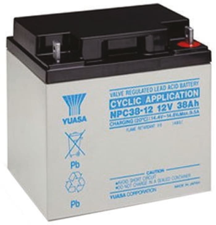 Yuasa 12V M5 Sealed Lead Acid Battery, 38Ah