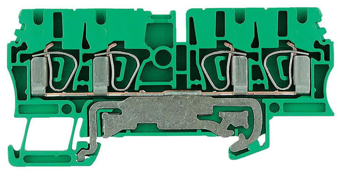 Weidmuller 1608660000 ZPE Series Green/Yellow, Single-Level, Clamp Termination