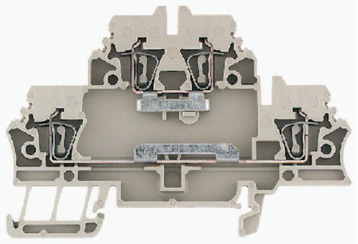 Bloc de jonction rail DIN sans fusible Weidmuller ZDK, Cage à ressort, Bleu